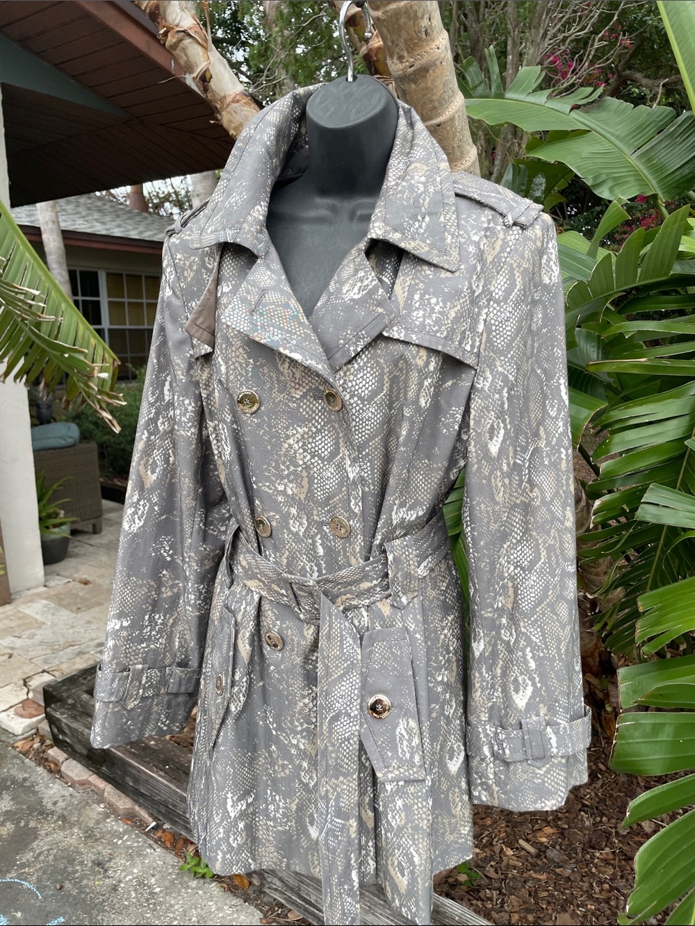 Calvin Klein Snake Print Trenchcoat